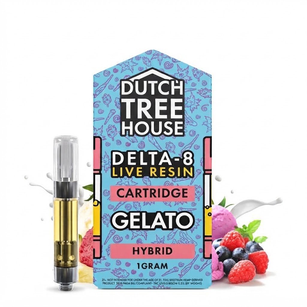Live Resin Delta 8 Cartridge - Gelato - Hybrid 1g Live Resin Delta 8 Cartridge - Gelato - Hybrid 1g